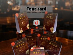 cetak tent card custom
