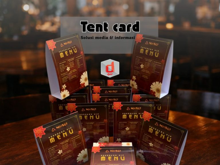 cetak tent card custom
